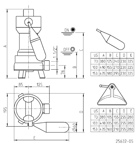 JUNG PUMPEN Schmutzwasserpumpe US 253 D - Art. JP09303