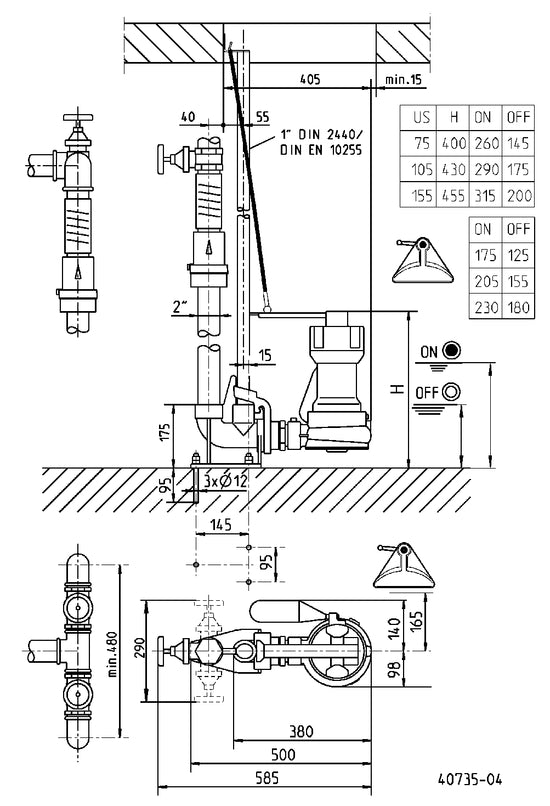 JUNG PUMPEN Schmutzwasserpumpe US 155 E o.Stecker - Art. JP09388