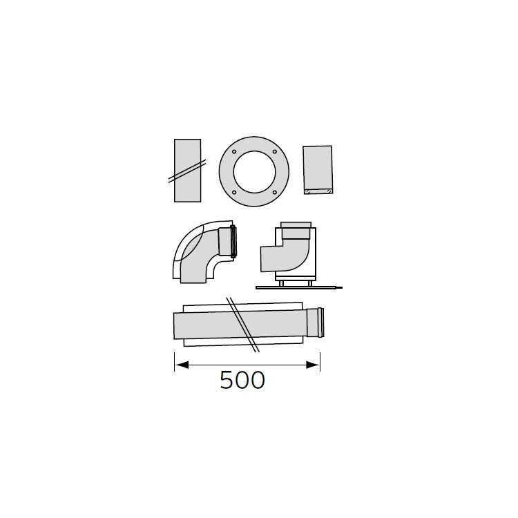 Vaillant Satz Verrohrung 60/110mm-60mm 0020077523