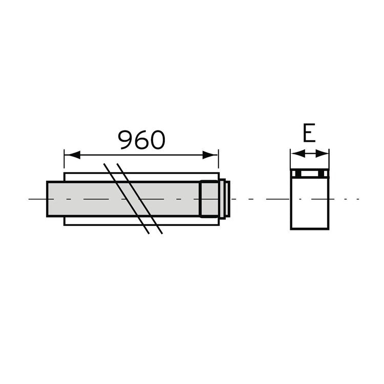 Vaillant Verlängerung 60/100 mm 1 m 303802