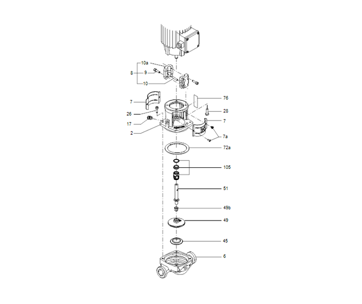 GRUNDFOS Einstufige Inlinepumpe TP 32-50/2 A-O-A-BUBE Art. 96408461