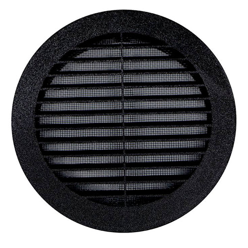 Ventila KPM 100 MAX B – Lüftungsgitter, Rohr 100 mm, schwarz
