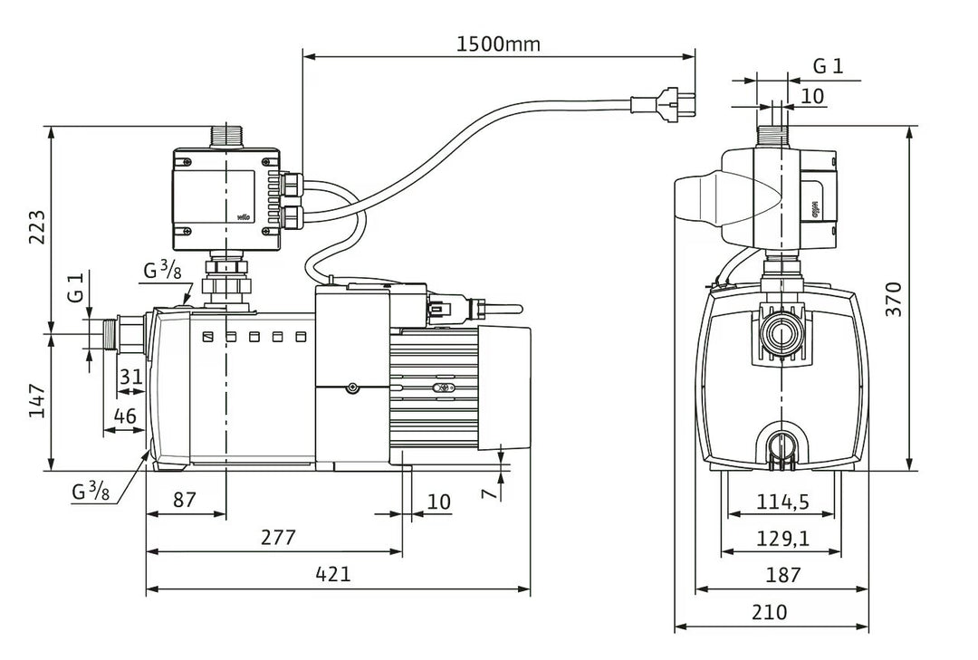 WILO Wasserversorgung HiMulti 3 C 1-25 P Art. 2543600