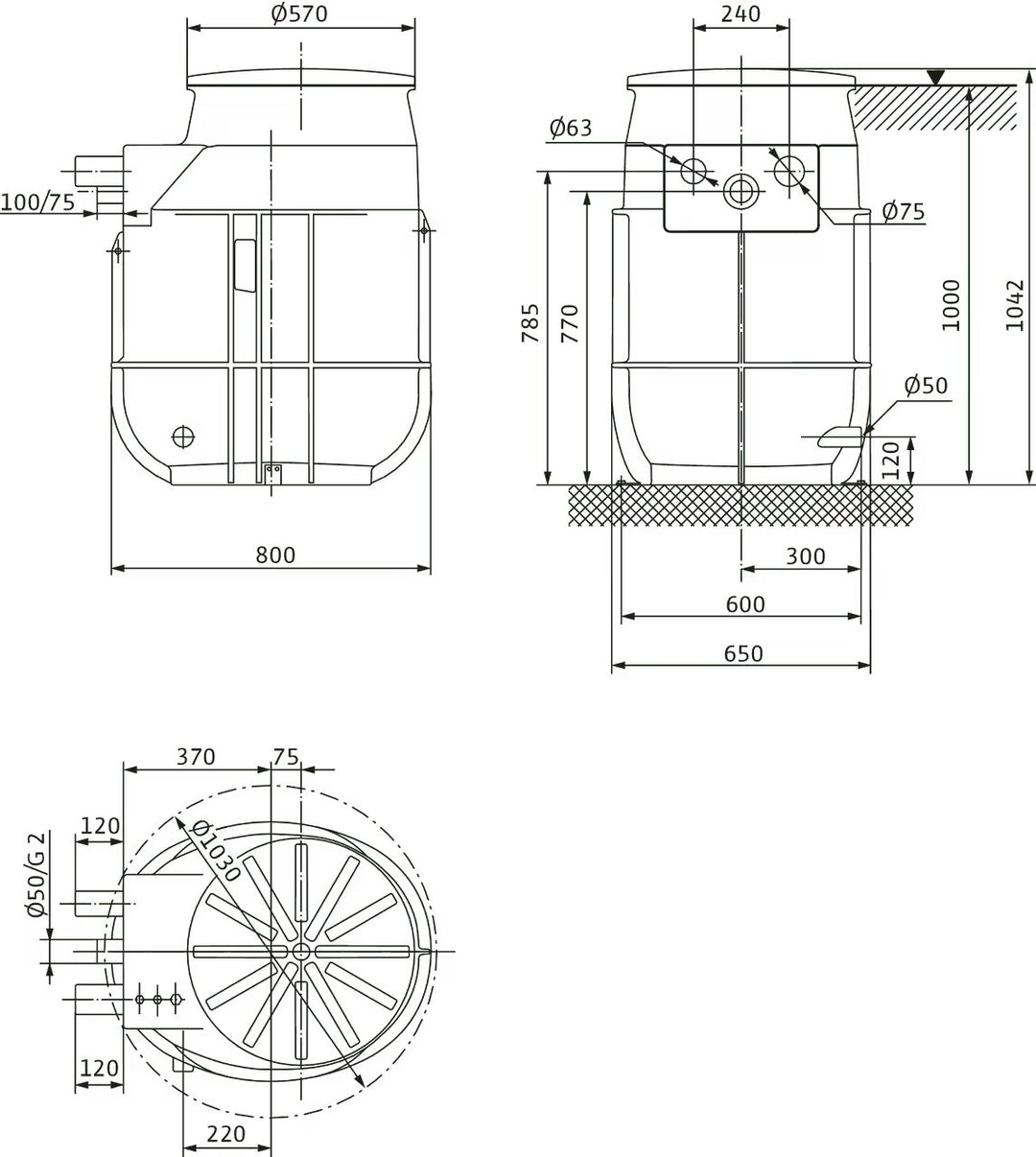 WILO Kunststoffschacht DrainLift WS 50D Art. 2525161