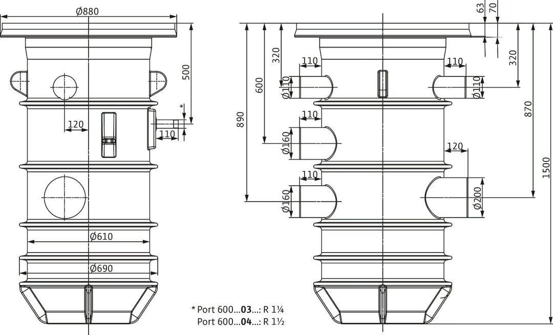WILO Pumpenschacht Port 600.1-1500-03B Art. 2543045