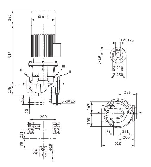 WILO Einstufigen Trockenläufer-Kreiselpumpe Atmos GIGA-I 125/160-30/2-S1 Art: 2219097