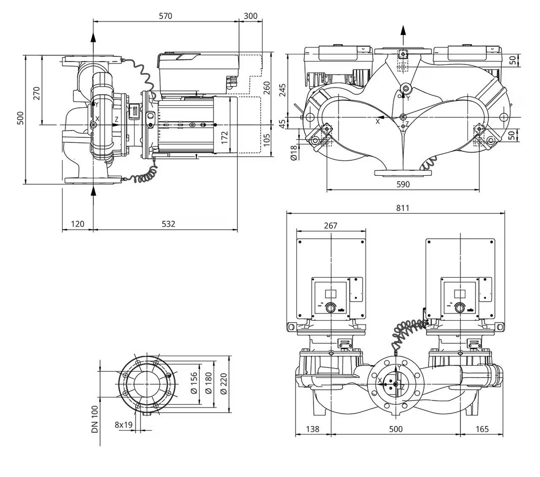 WILO Inlinepumpe Yonos GIGA2.0-D 100/1-9/3,0-S1 Art. 2205967
