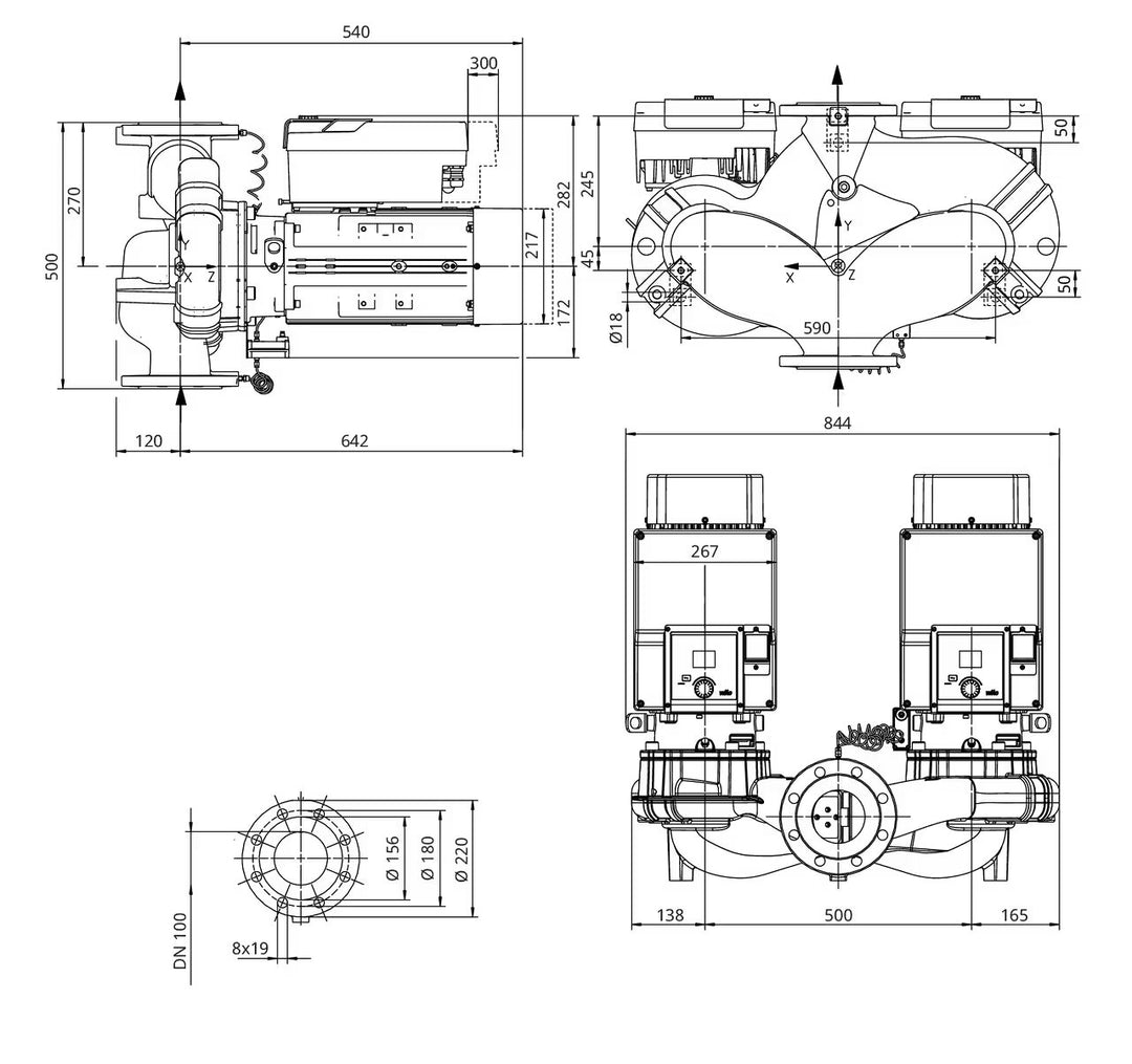 WILO Inlinepumpe Yonos GIGA2.0-D 100/1-18/7,5-R1 Art. 2206025