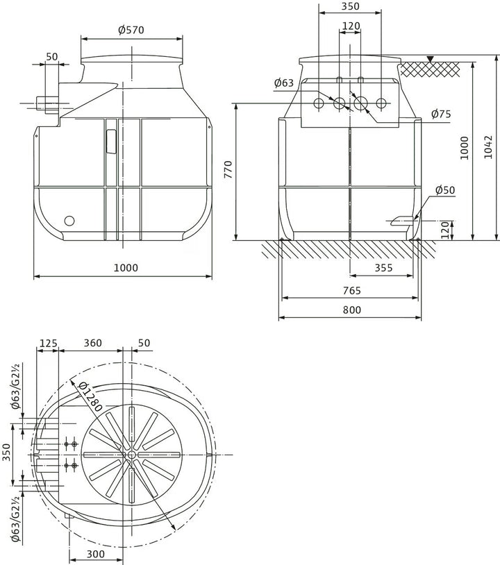 WILO Kunststoffschacht DrainLift WS50D BASIC/UNI V05/M06-523 Art. 2547604