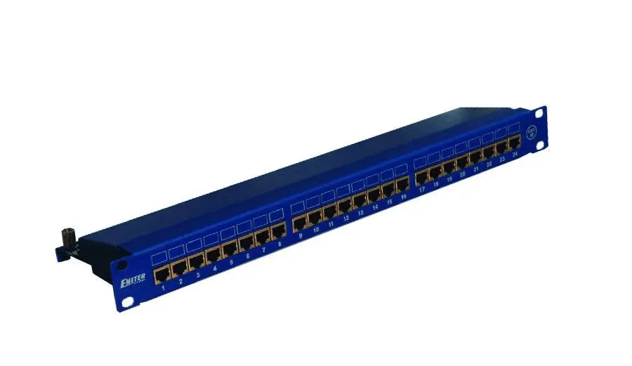 Emiter Paneel 19" 24XRJ45 STP KAT.5E 1U Blau