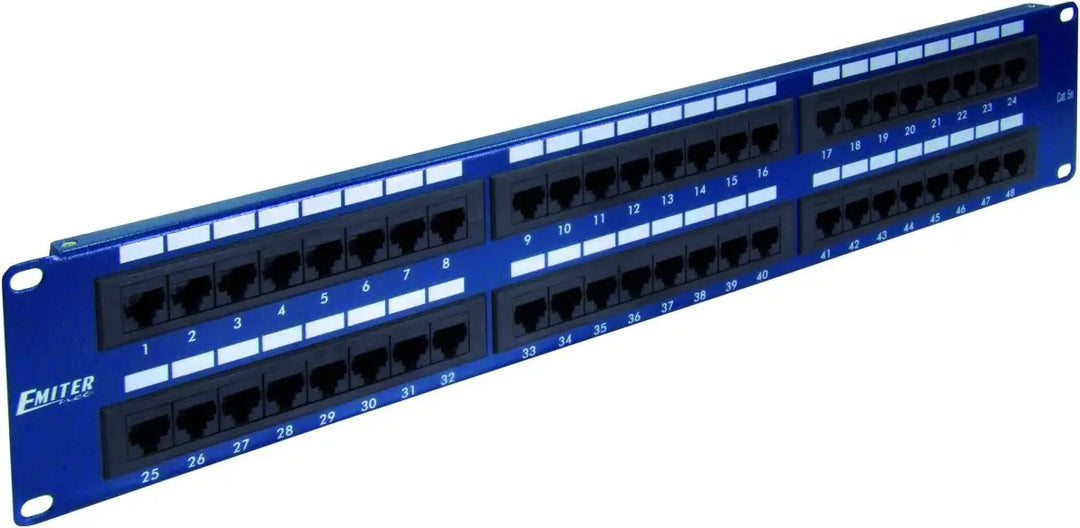Emiter Paneel 19"48XRJ45 UTP KAT.5E(2U) Blau