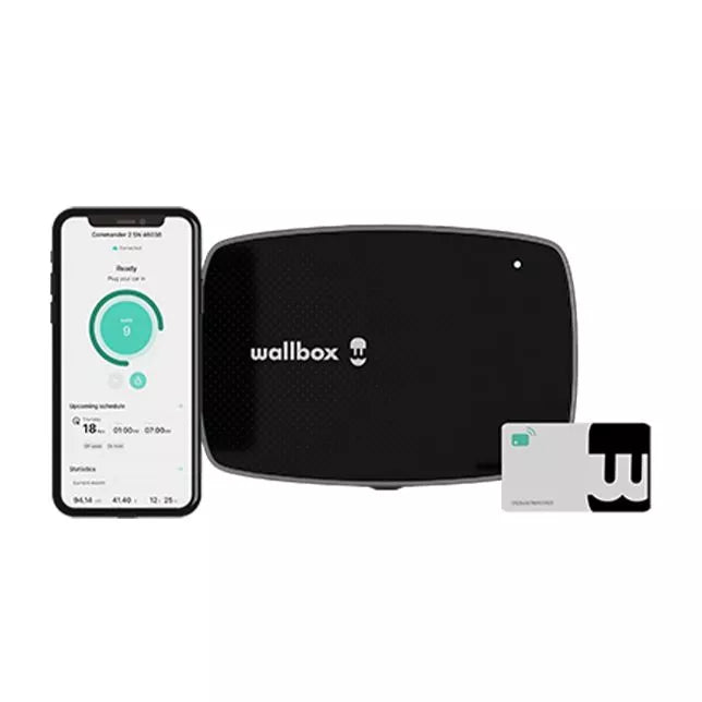 Wallbox Commander 2S EV-Ladegeräte 3.7 kW, 5 Meter, Typ 2, 4G, Schwarz, 3PH, IP54