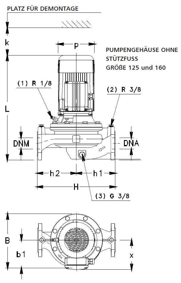 LOWARA Inline-Kreiselpumpe FCE 50-125/15/D